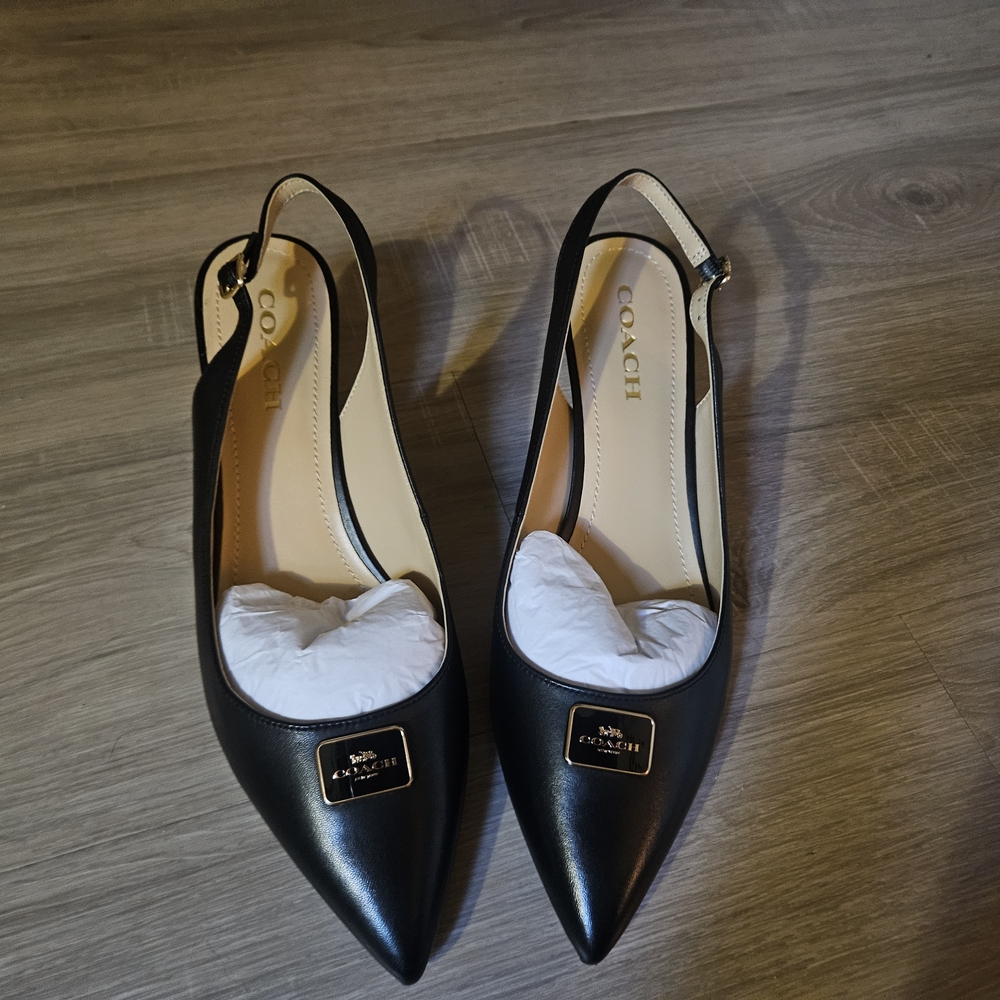 Coach Black Leather Heels
